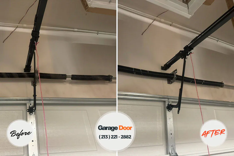 Before and after: garage door repair Edgewood, IN